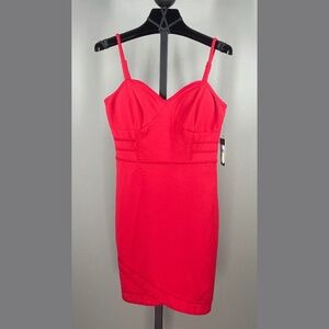 NEW Guess Dress Womens 4 red pencil cocktail colorful classic